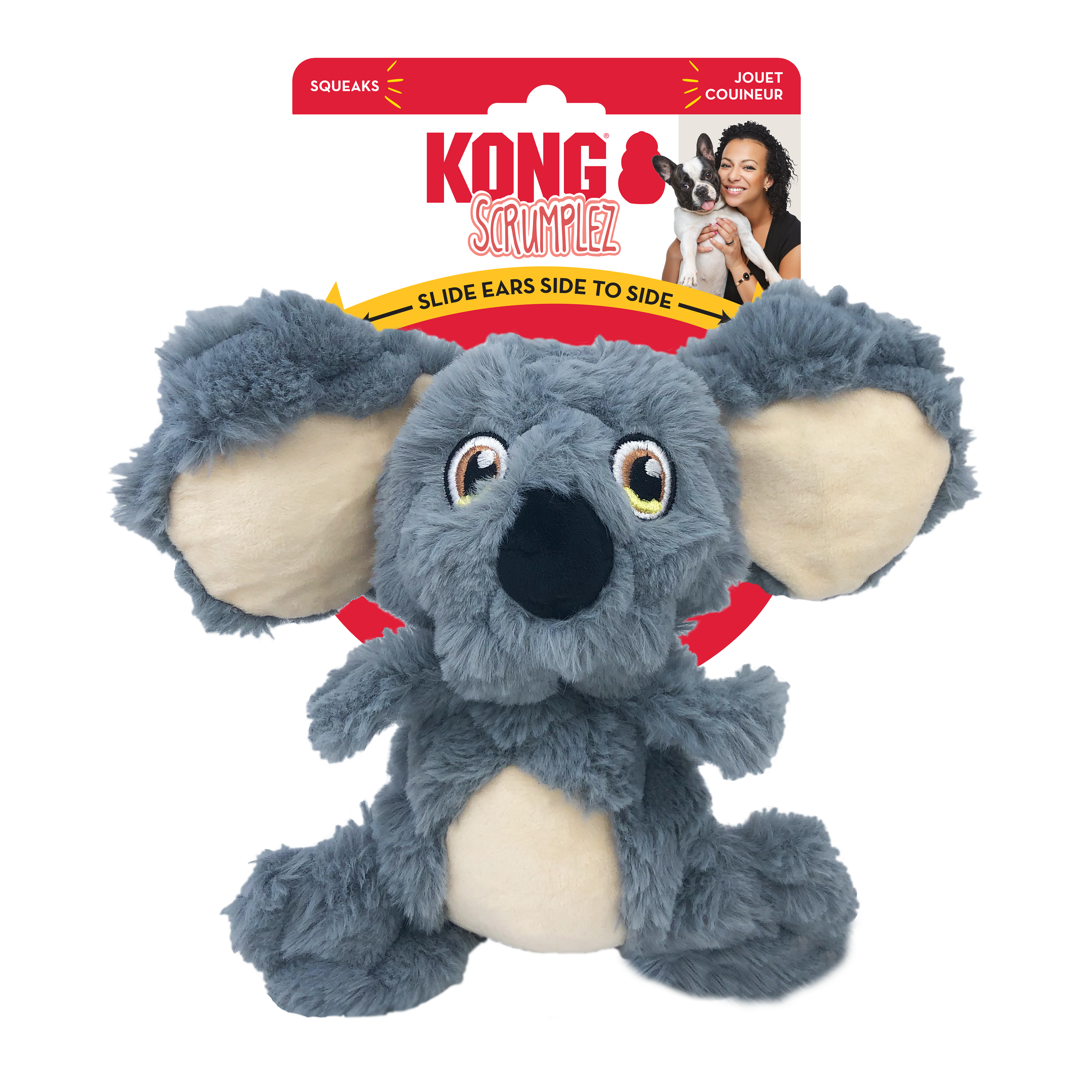 KONG Scrumplez Bunny Squeaky Plush Dog Toy - Medium