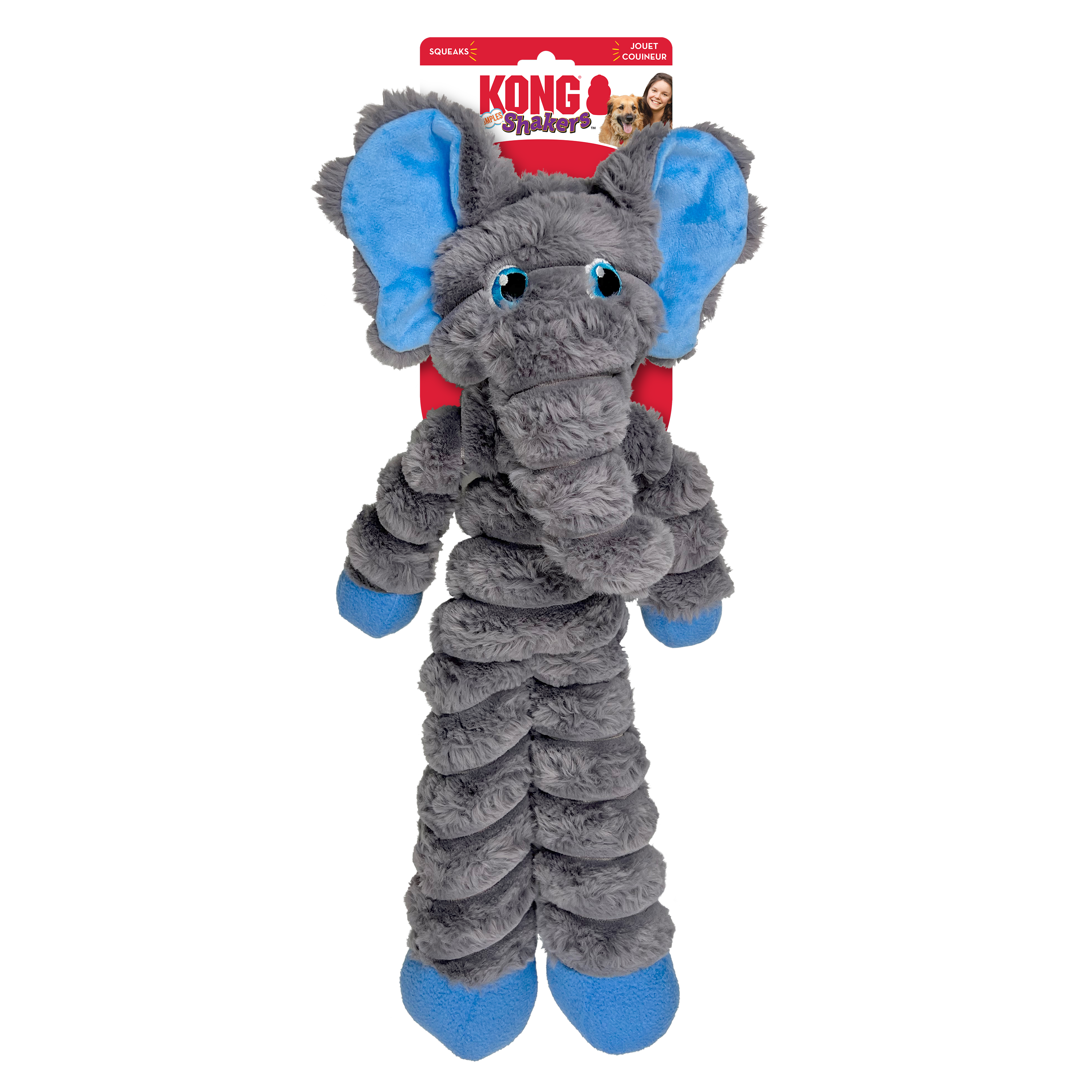 KONG Shakers Crumples Bunny Squeaky Tug Dog Toy - X-Large