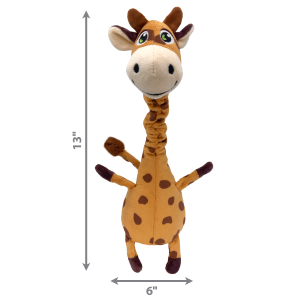 KONG Shakers Bobz Giraffe Squeaky Plush Dog Toy - Medium