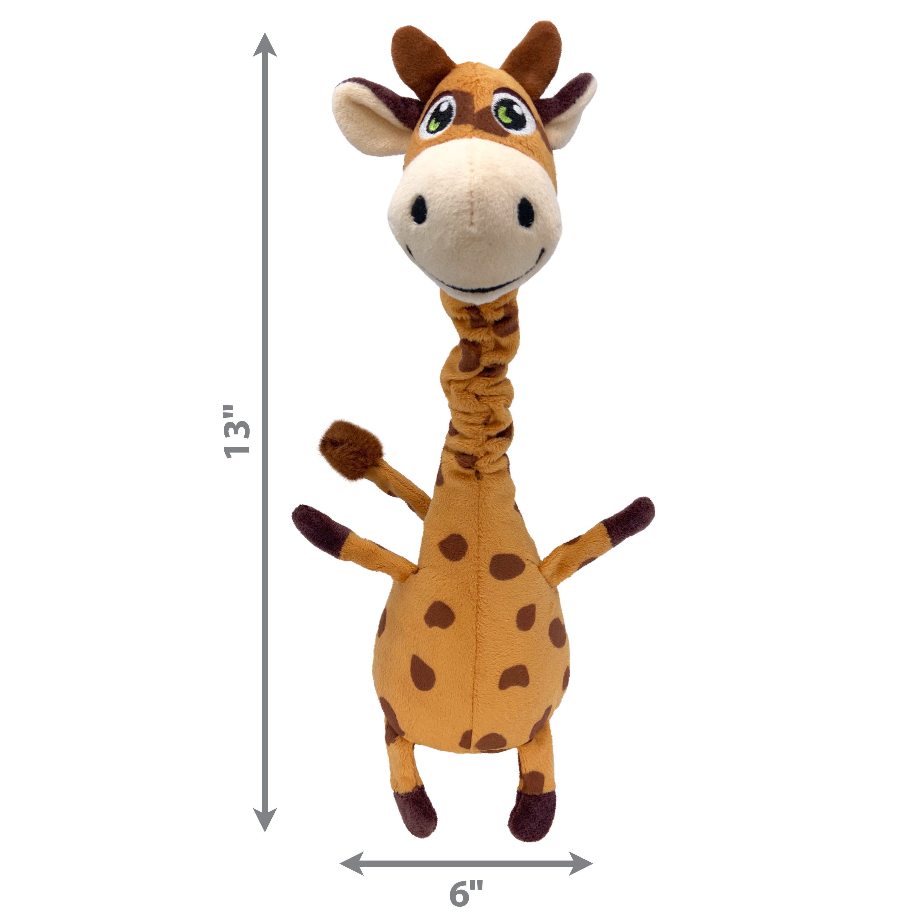 KONG Shakers Bobz Giraffe Squeaky Plush Dog Toy - Medium