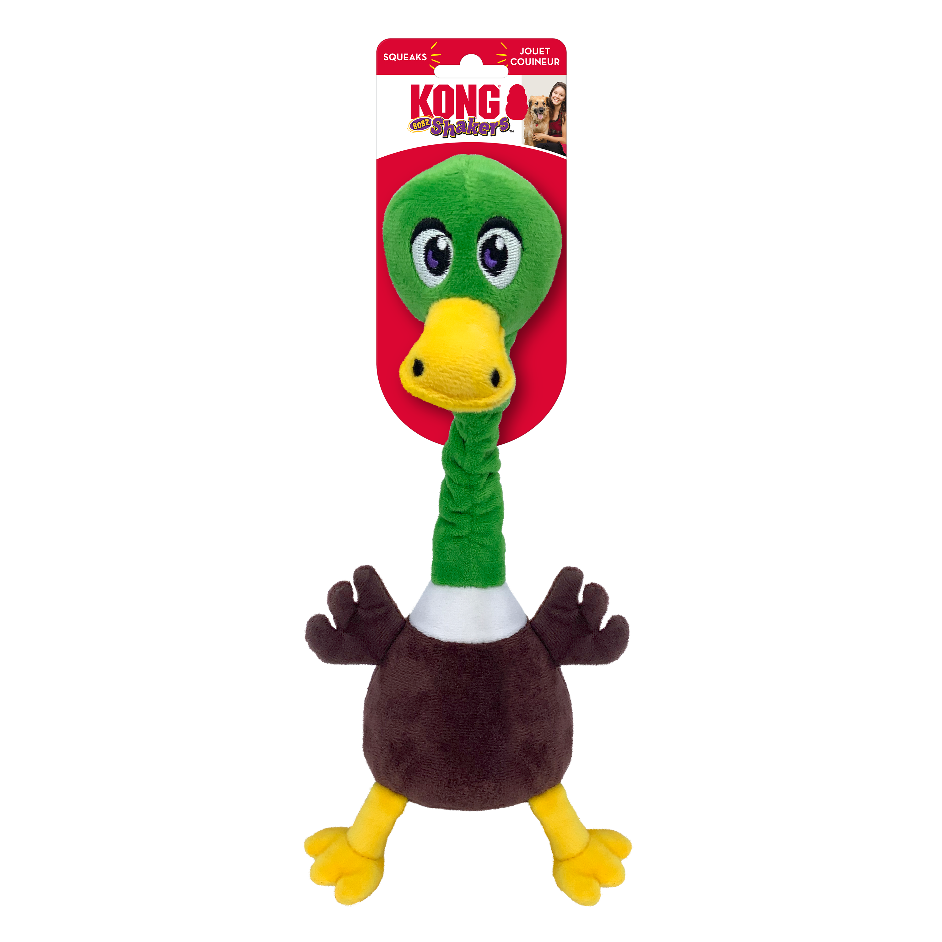 KONG Shakers Bobz Giraffe Squeaky Plush Dog Toy - Medium