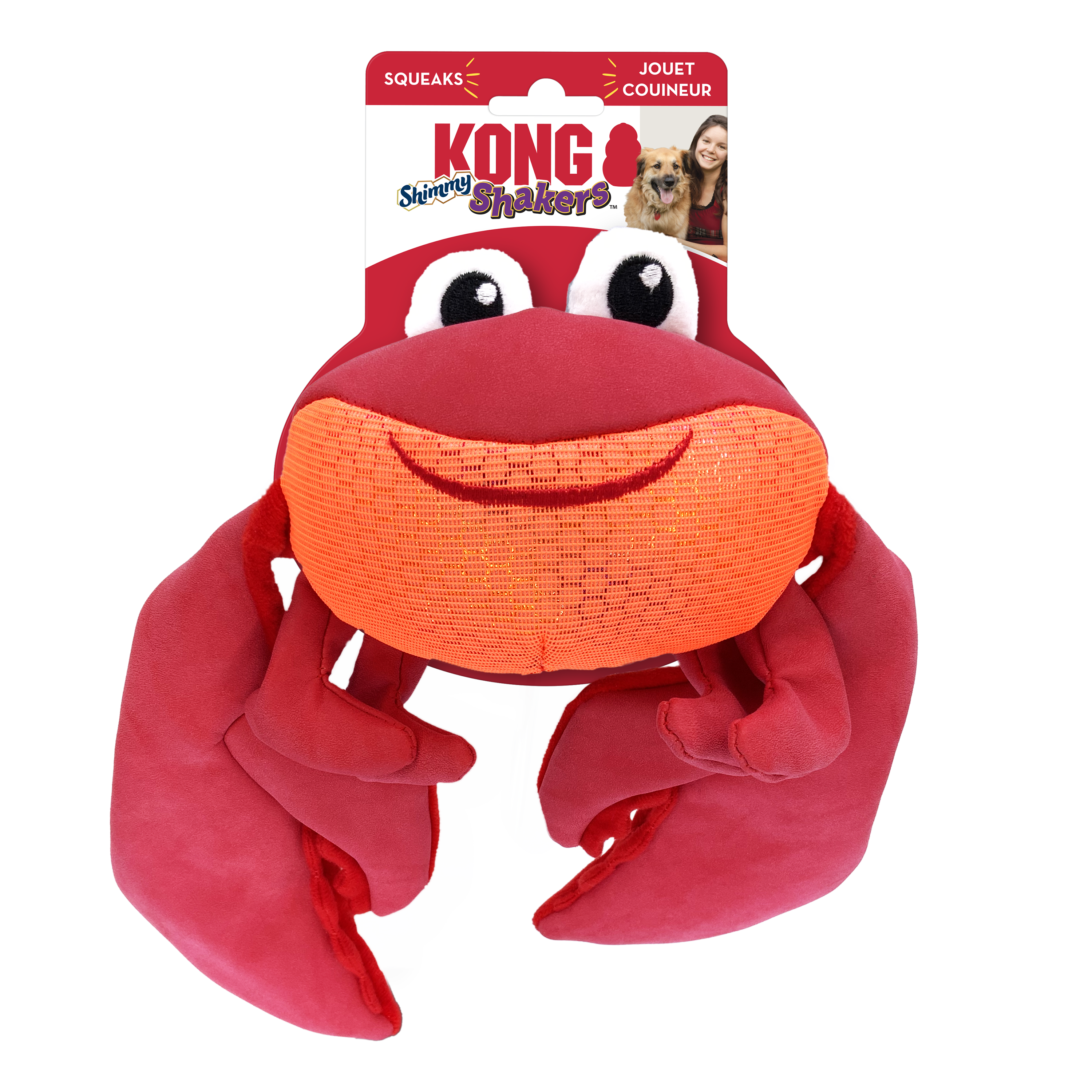 KONG Shakers Shimmy Whale Squeaky Tug Dog Toy - Medium