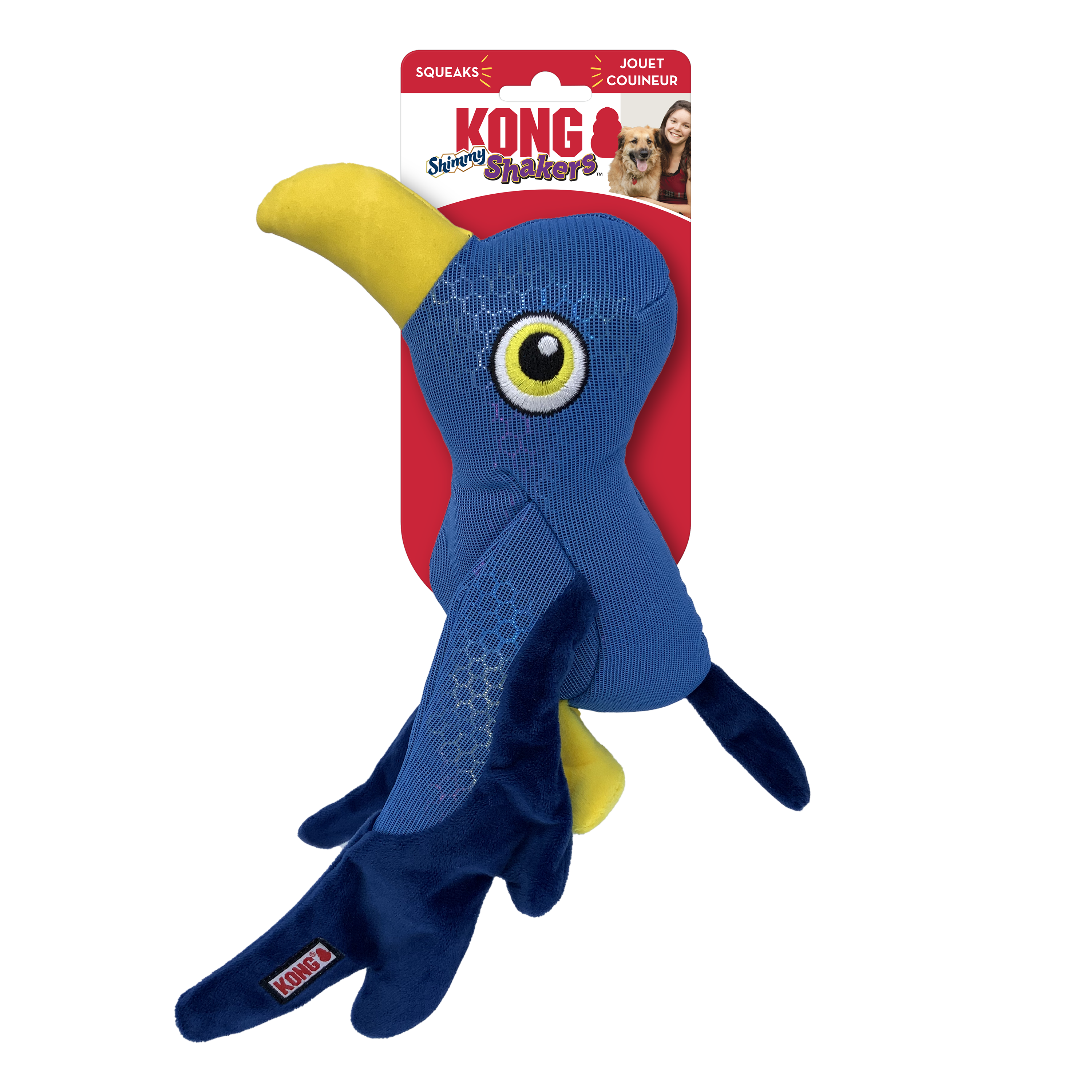 KONG Shakers Shimmy Crab Squeaky Tug Dog Toy - Medium