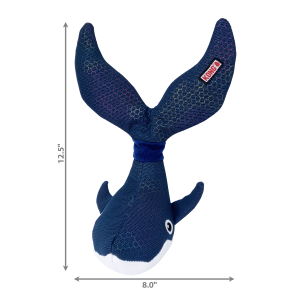 KONG Shakers Shimmy Whale Squeaky Tug Dog Toy - Medium
