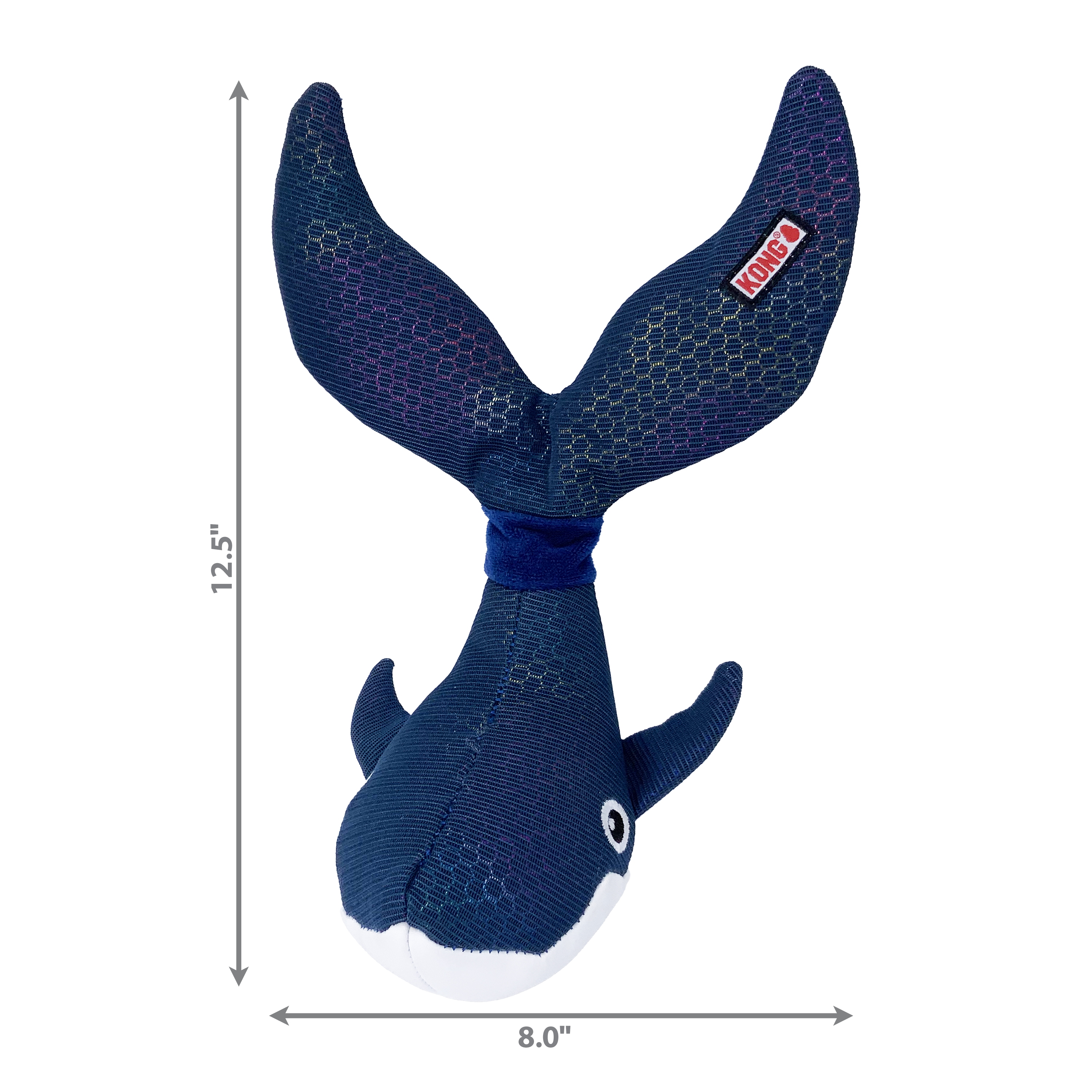 KONG Shakers Shimmy Whale Squeaky Tug Dog Toy - Medium