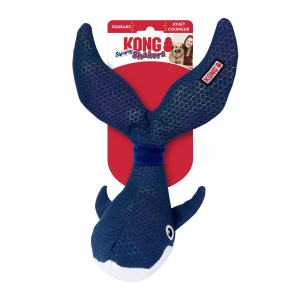 KONG Shakers Shimmy Whale Squeaky Tug Dog Toy - Medium