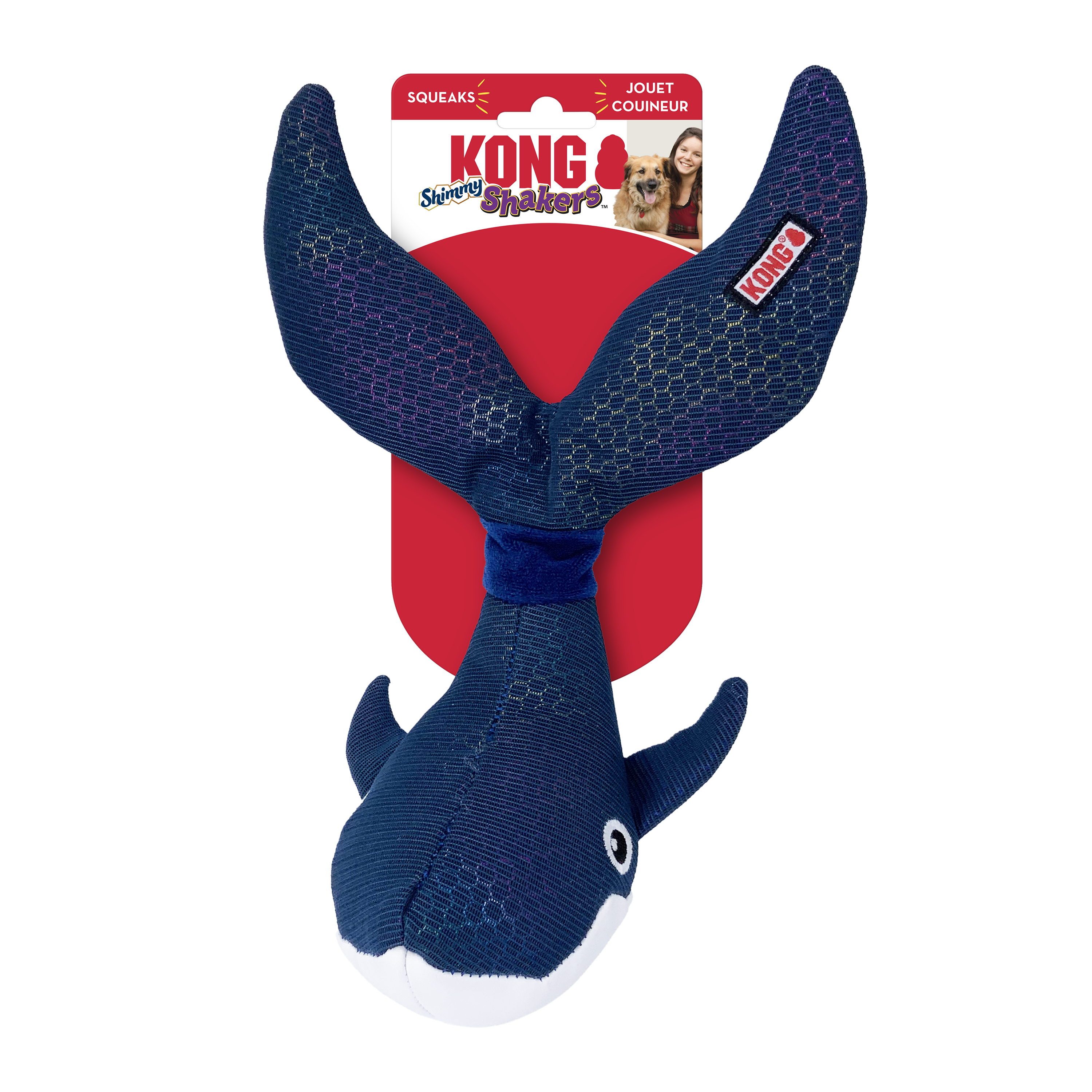 KONG Shakers Shimmy Crab Squeaky Tug Dog Toy - Medium