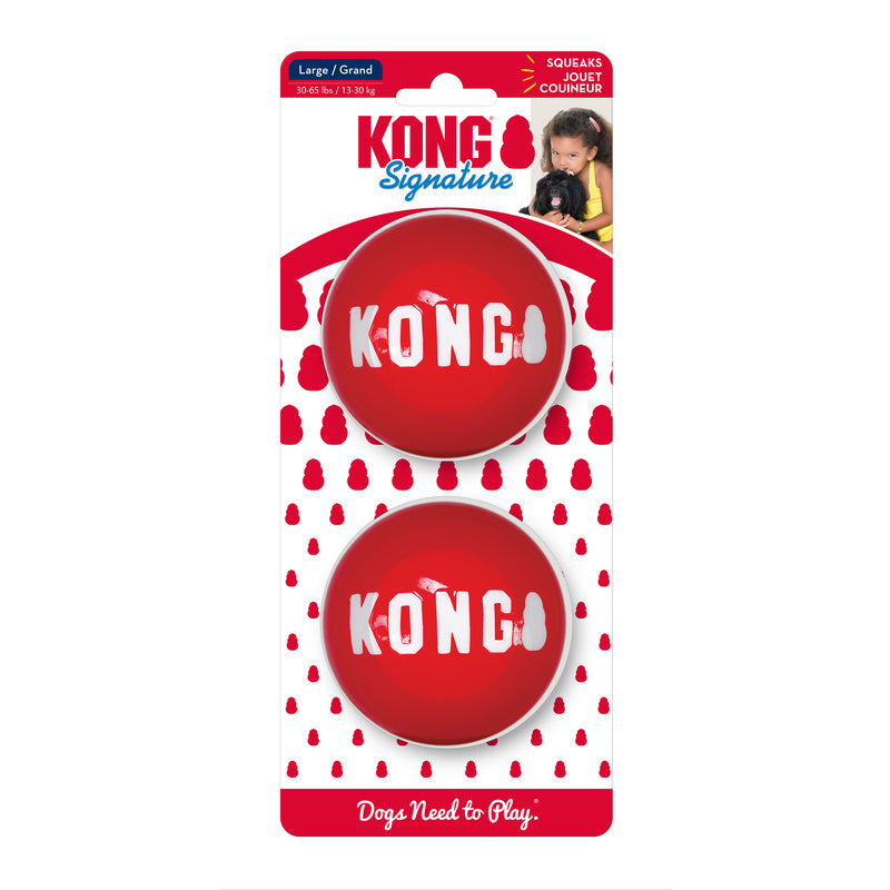 KONG Signature Balls Durable Fetch Dog Toy - Small 2-Pack