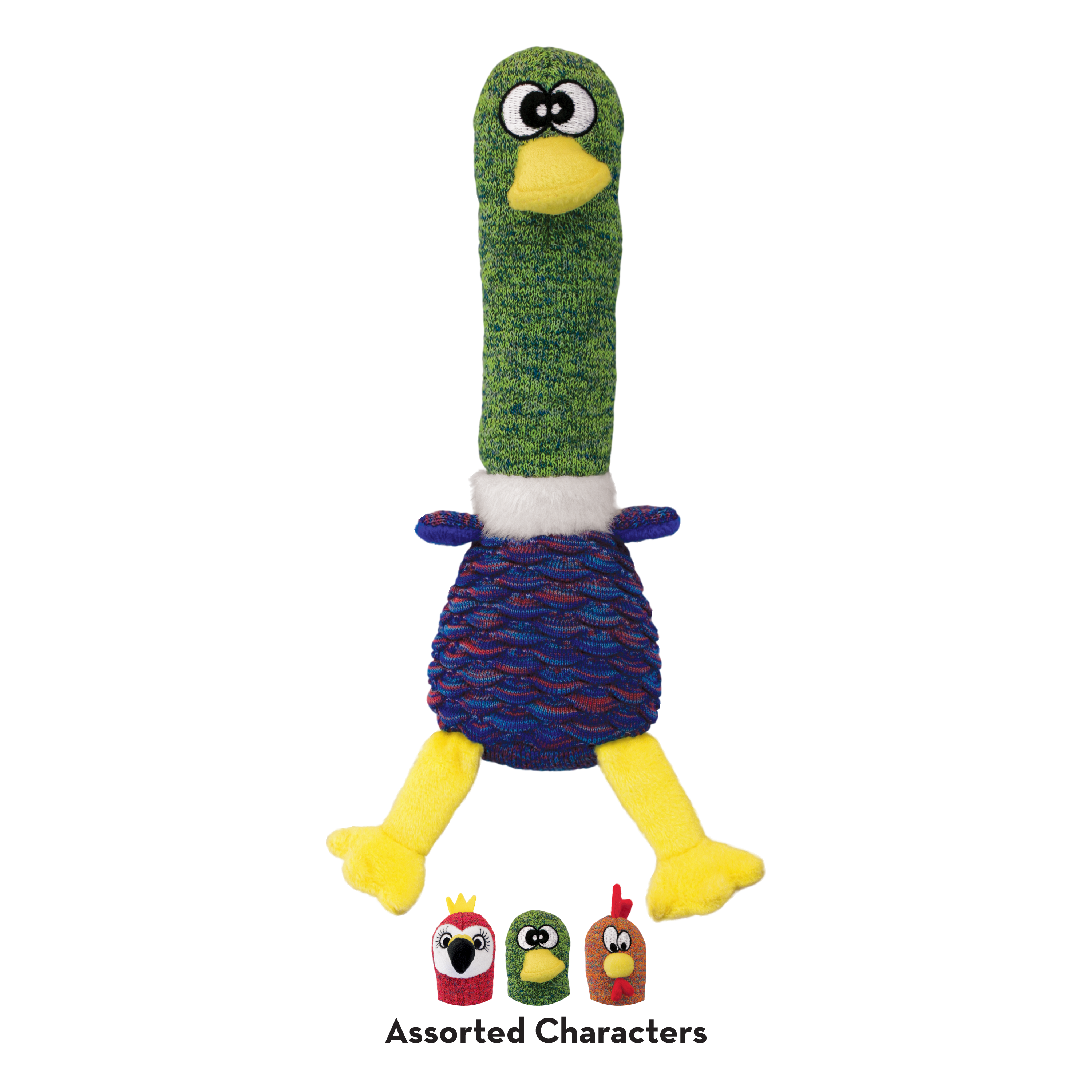 KONG Shakers Cuckoos Squeaky Plush Dog Toy - Medium Assorted