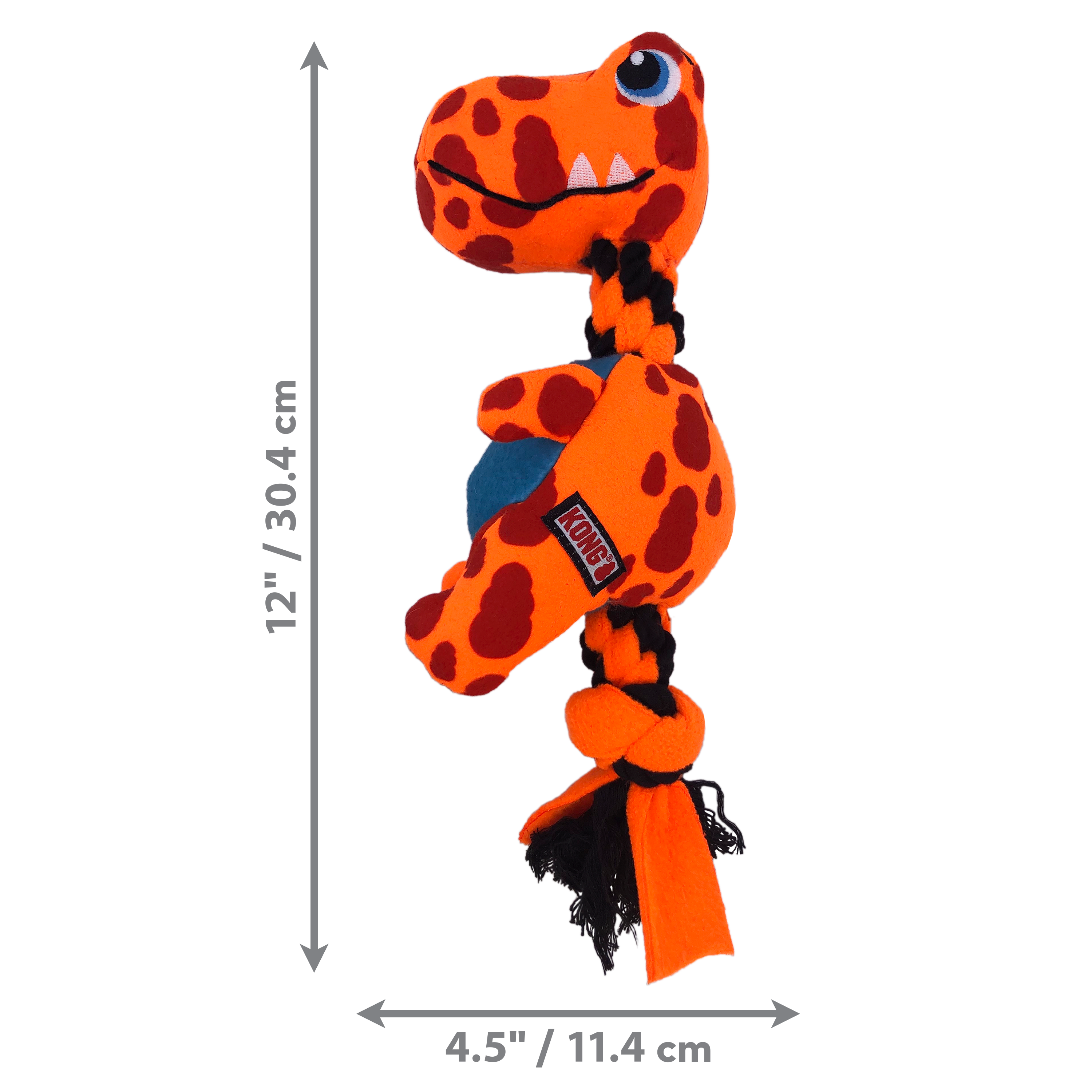 KONG Signature Dynos Squeaky Plush Dog Toy - Medium Assorted