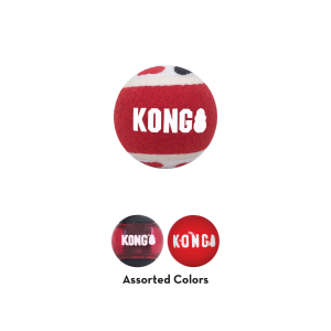 KONG Signature Balls Durable Fetch Dog Toy - Large 3-Pack Assorted