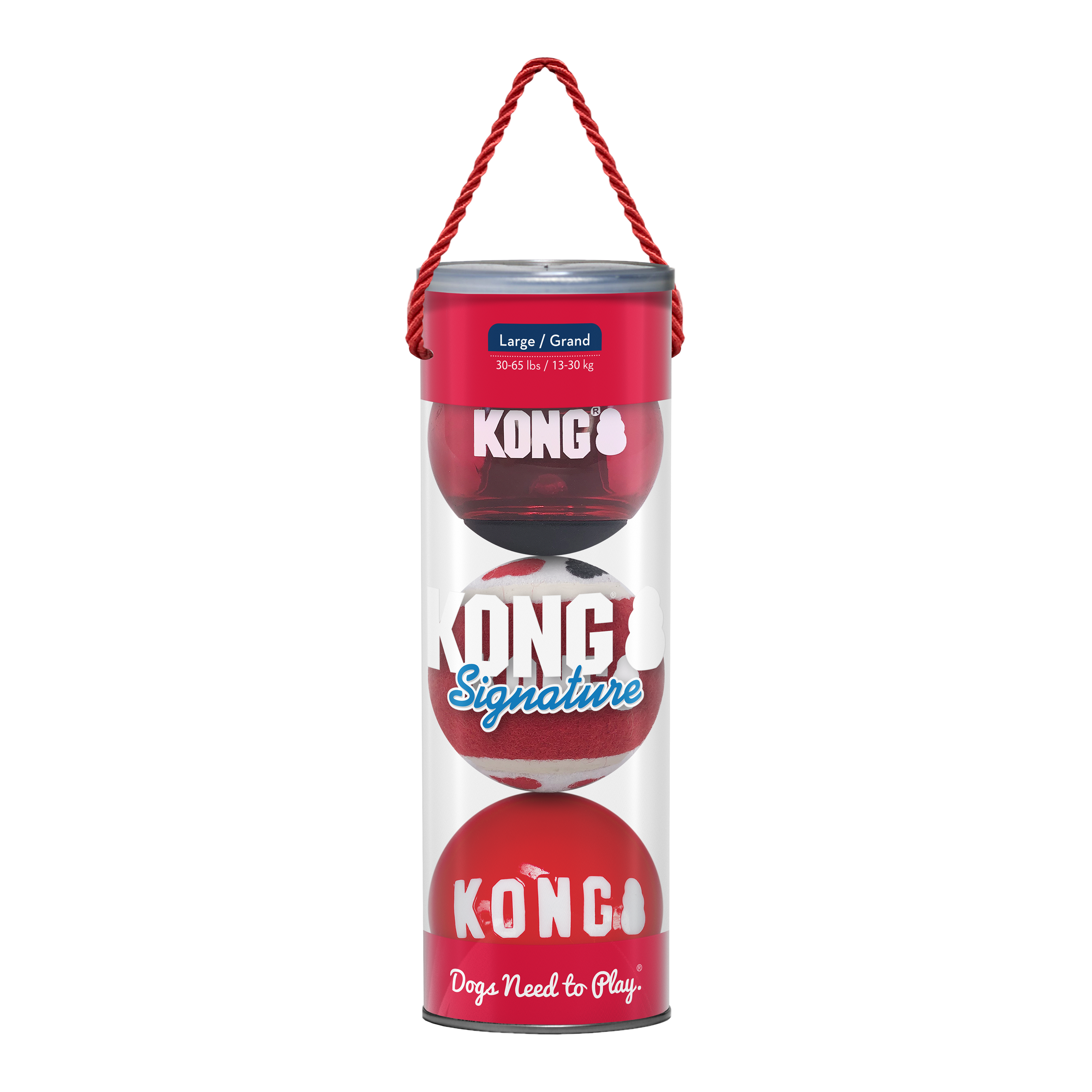 KONG Signature Balls Durable Fetch Dog Toy - Medium 4-Pack Assorted