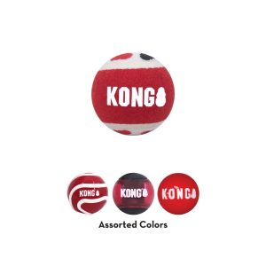 KONG Signature Balls Durable Fetch Dog Toy - Small 4-Pack Assorted