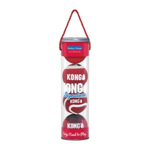 KONG Signature Balls Durable Fetch Dog Toy - Medium 4-Pack Assorted