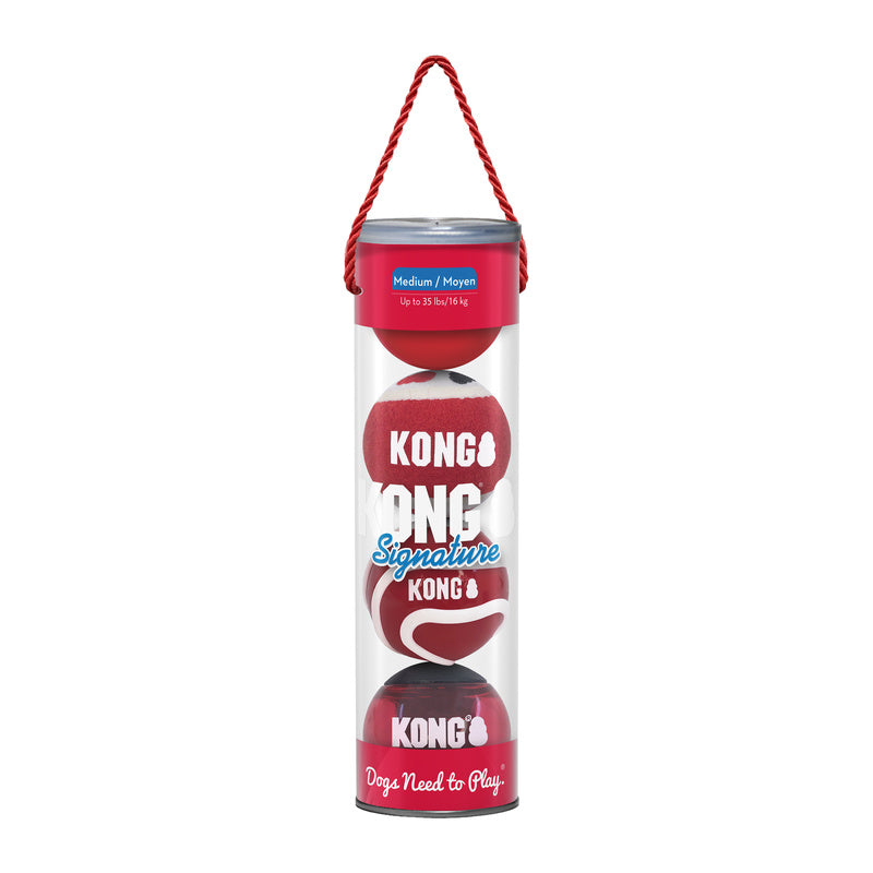 KONG Signature Balls Durable Fetch Dog Toy - Large 3-Pack Assorted