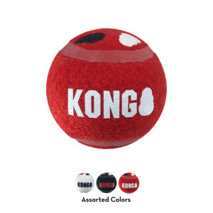KONG Signature Sport Balls Durable Non-Abrasive Fetch Dog Toys - 3-Pack XS