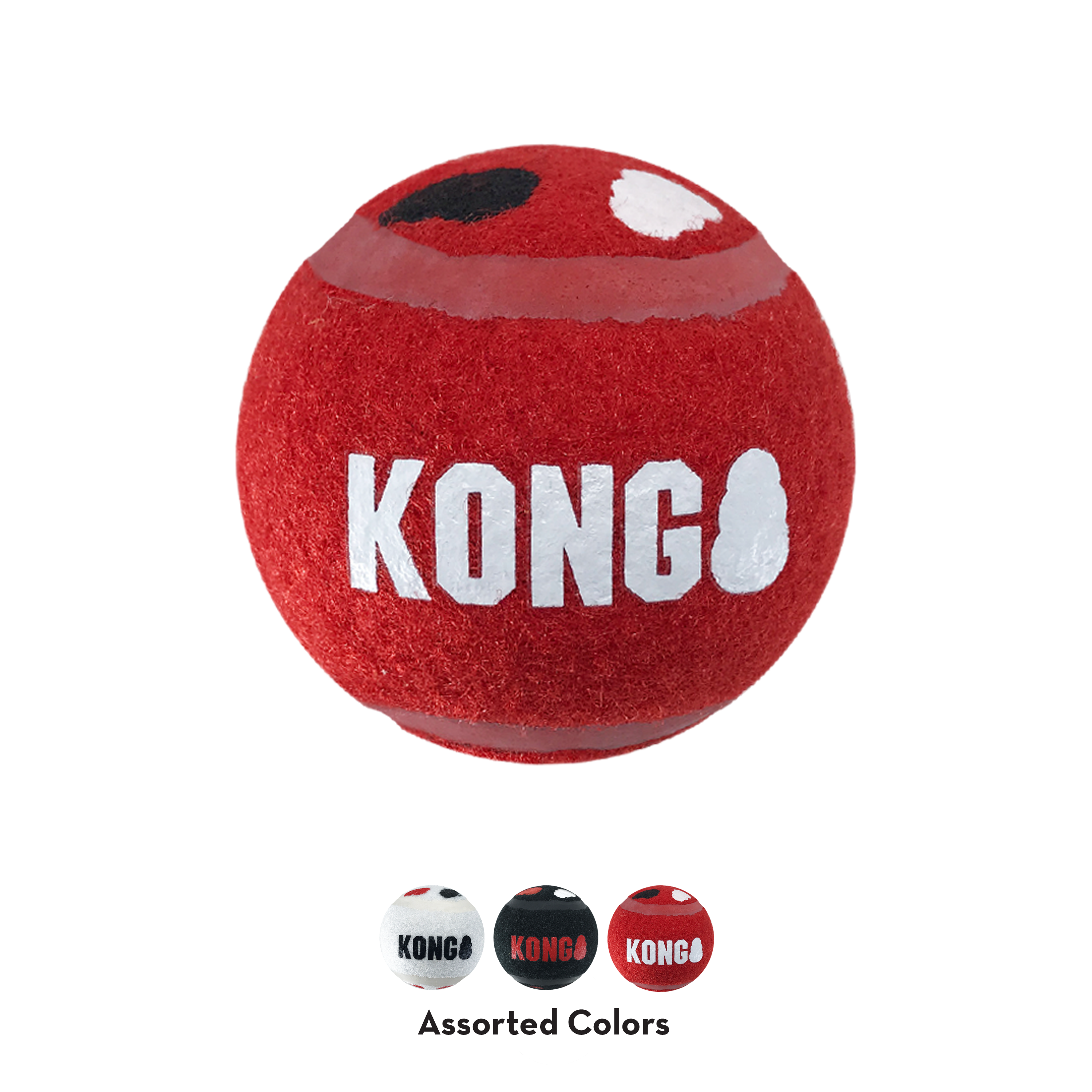 KONG Signature Sport Balls Durable Non-Abrasive Fetch Dog Toys - 3-Pack XS