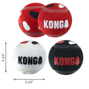 KONG Signature Sport Balls Durable Non-Abrasive Fetch Dog Toys - 2-Pack Large