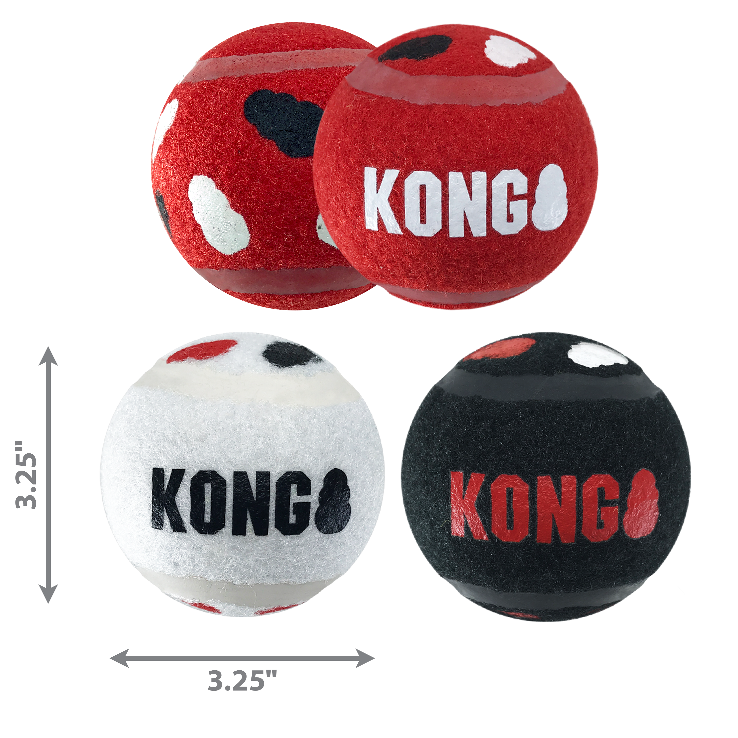 KONG Signature Sport Balls Durable Non-Abrasive Fetch Dog Toys - 2-Pack Large