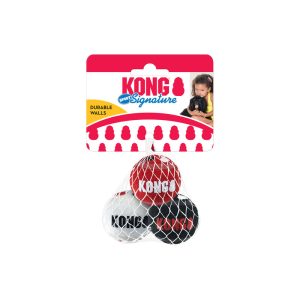KONG Signature Sport Balls Durable Non-Abrasive Fetch Dog Toys - 3-Pack XS