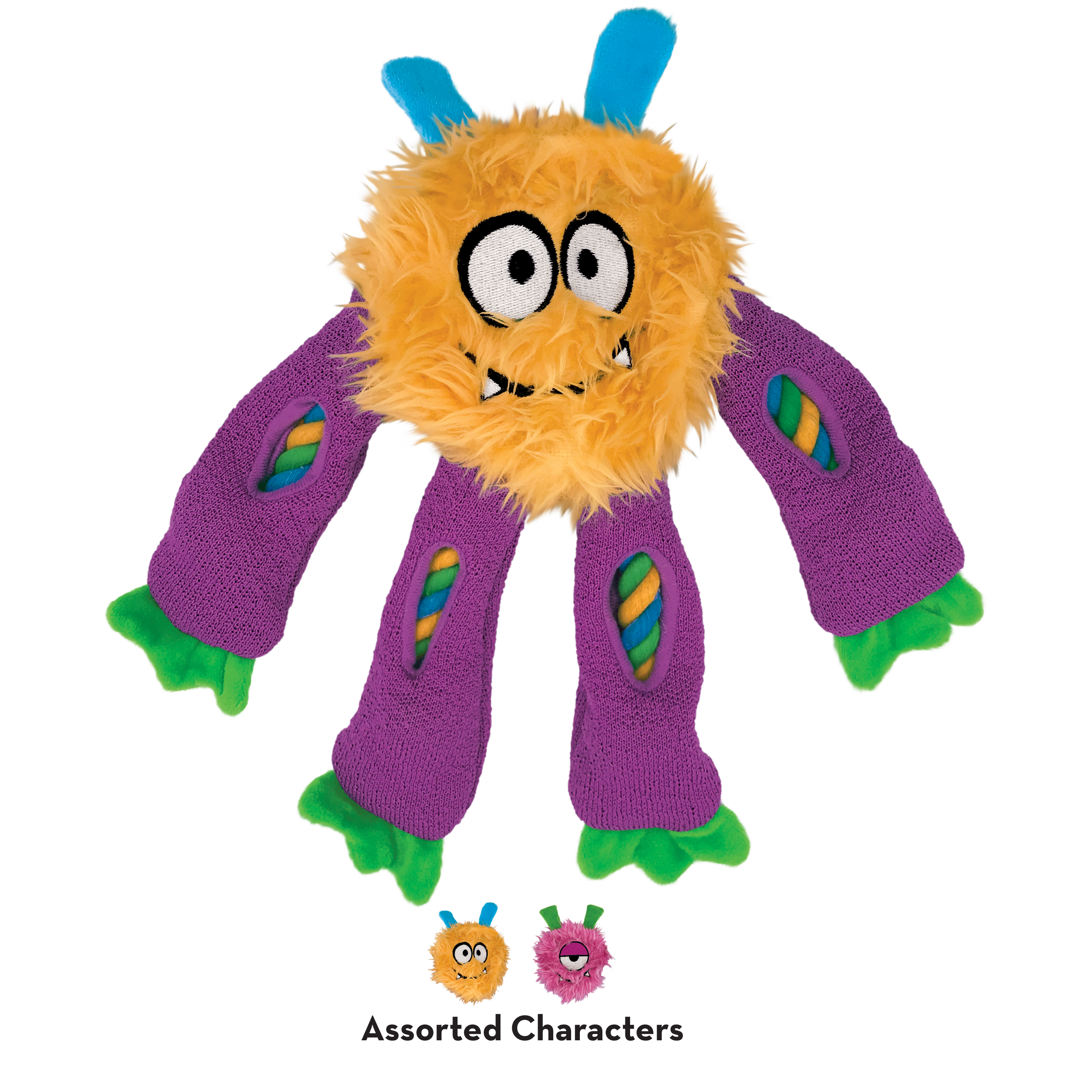 KONG Sneakerz Knots Squeaky Plush Dog Toy - Medium Assorted