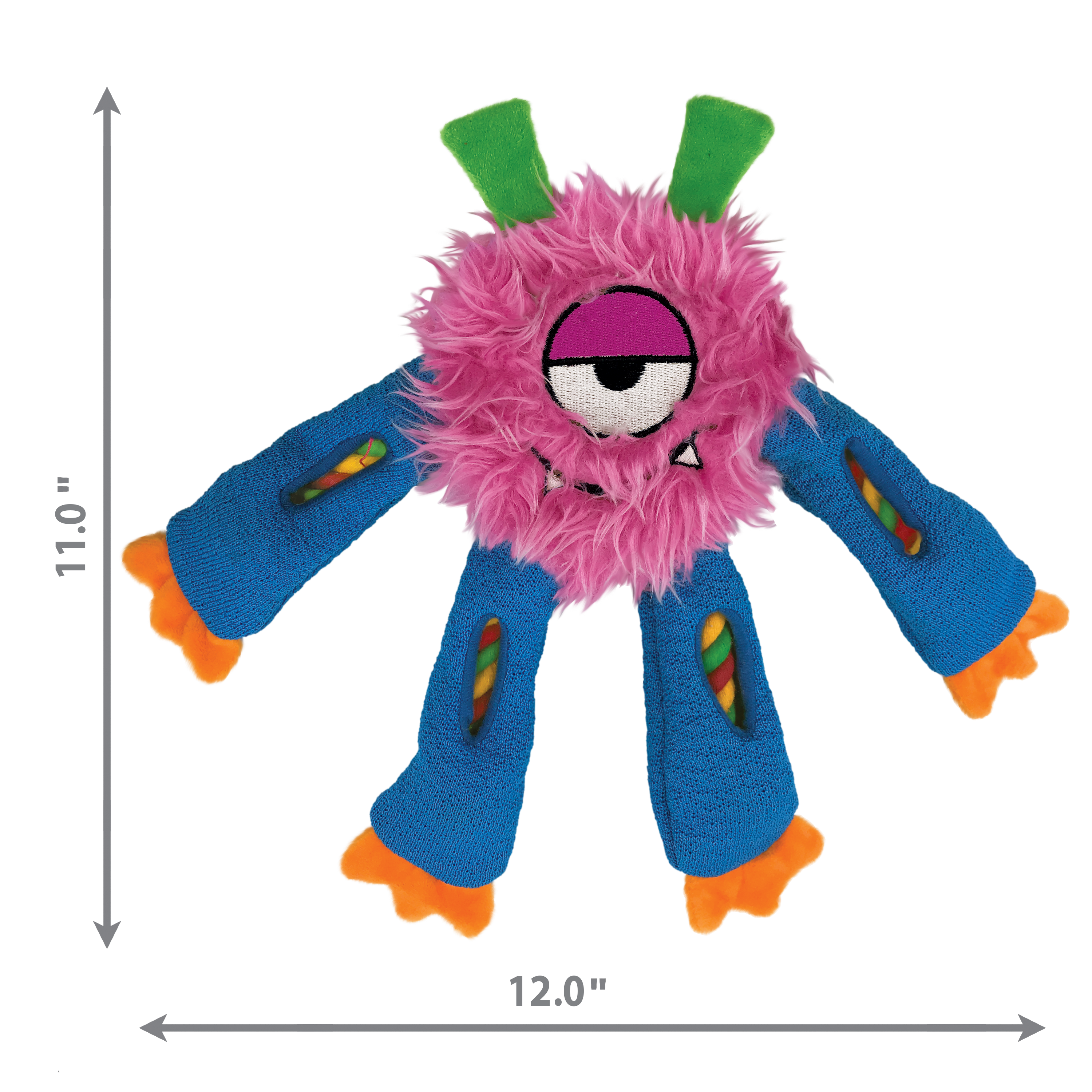 KONG Sneakerz Knots Squeaky Plush Dog Toy - Medium Assorted