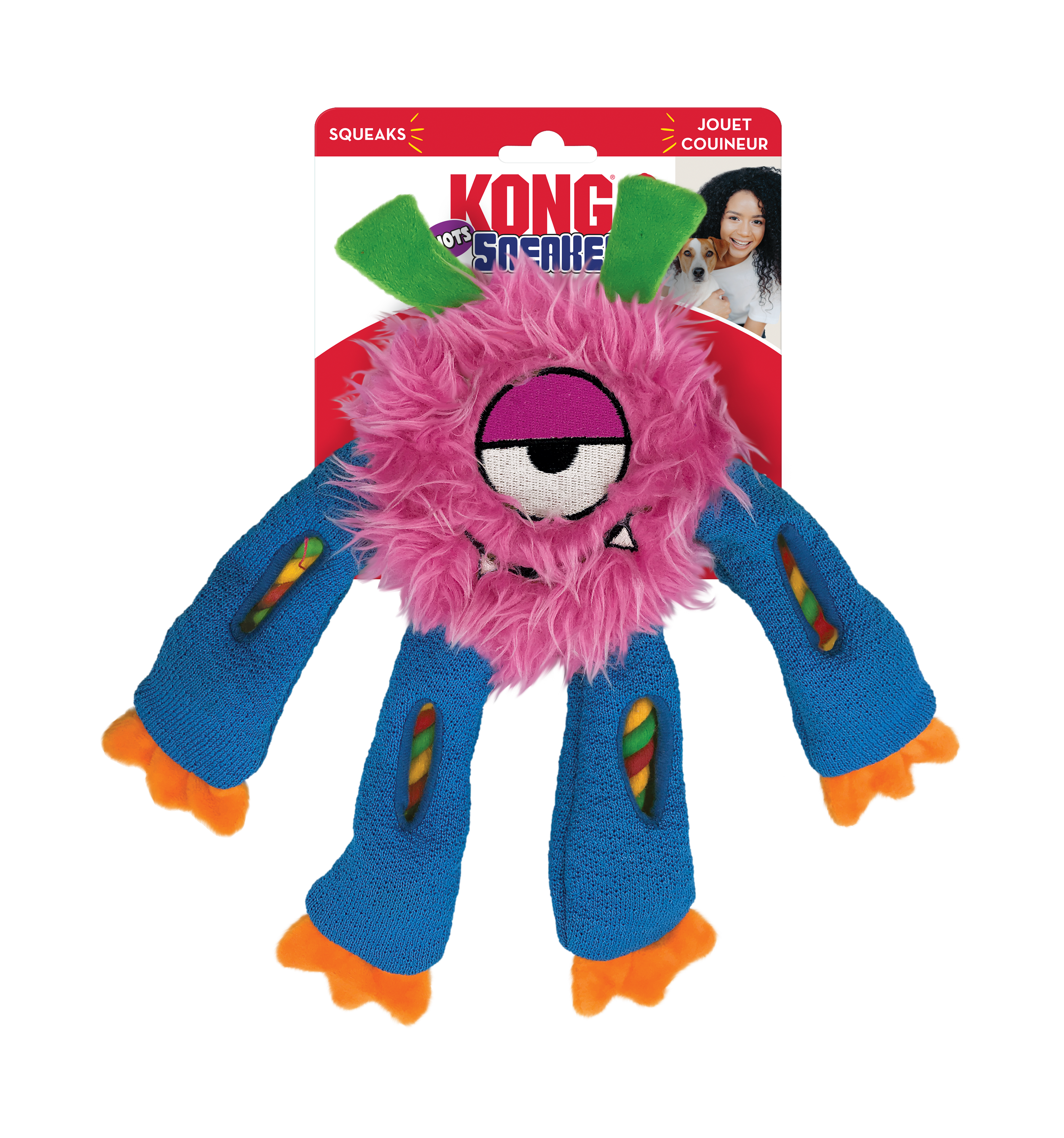 KONG Sneakerz Knots Squeaky Plush Dog Toy - Medium Assorted