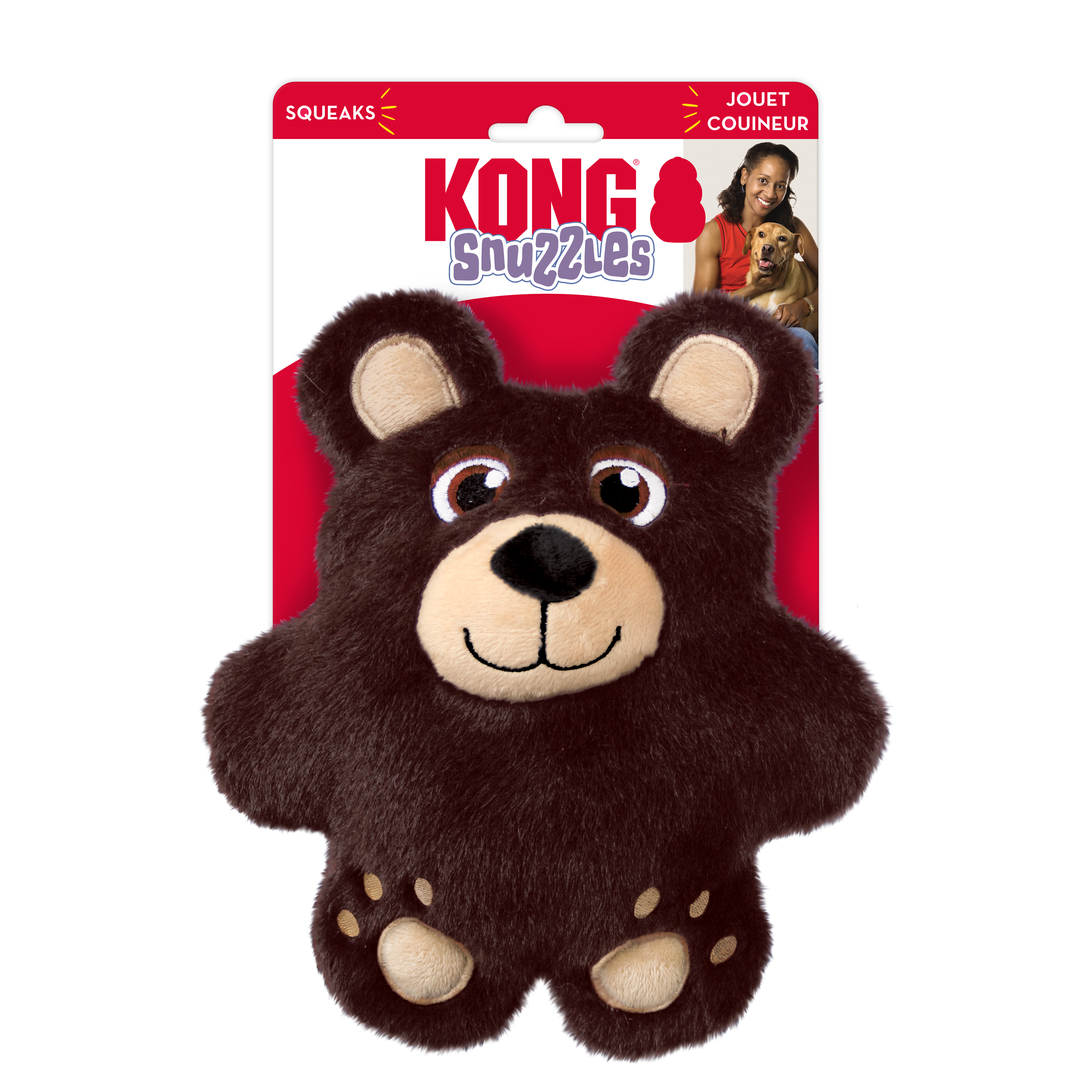 KONG Snuzzles Bear Squeaky Plush Dog Toy - Medium