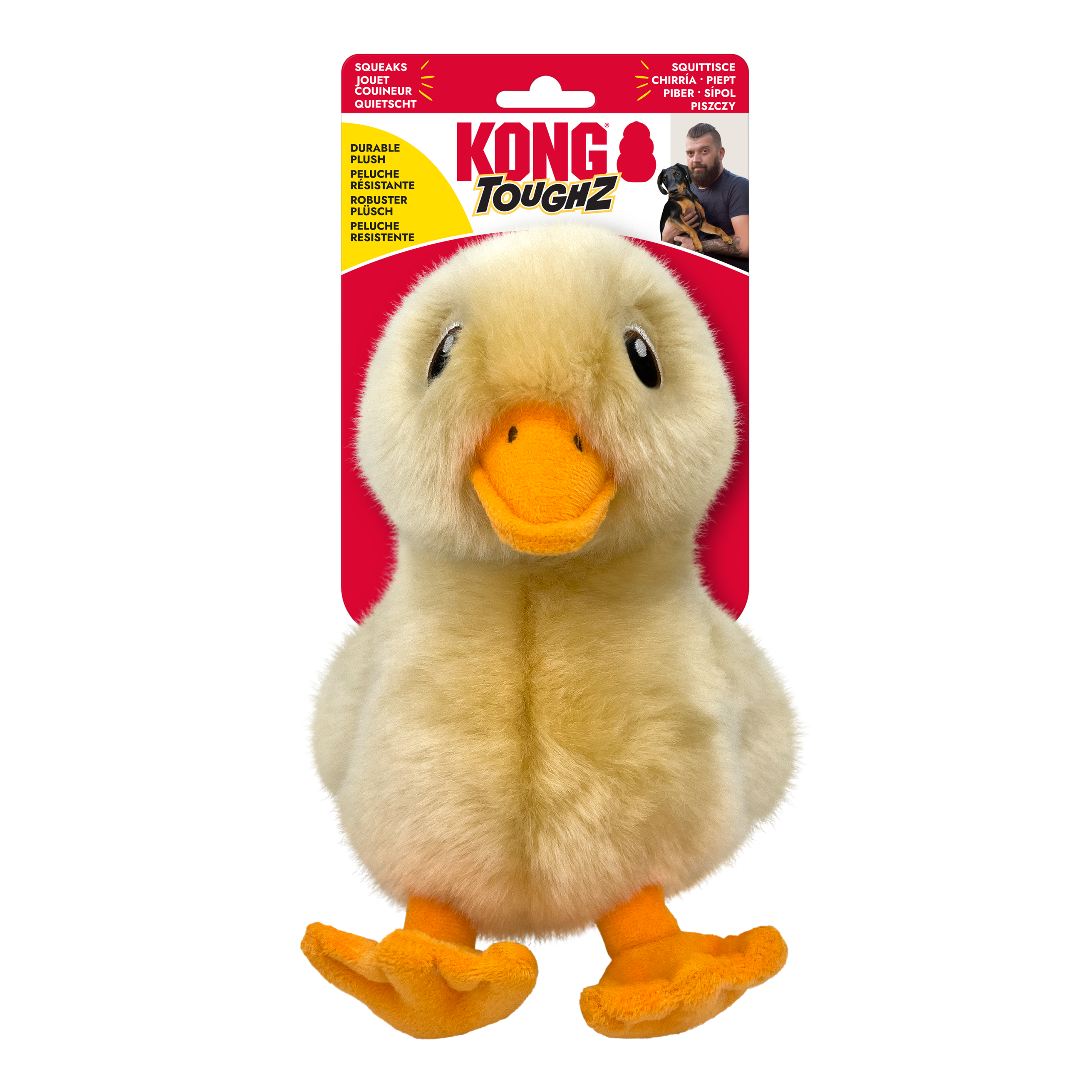 KONG Toughz Bunny Durable Squeaky Plush Dog Toy - Medium