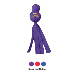 KONG Wubba Durable Squeaky Tug Dog Toy - X-Large Red/Blue/Purple (41cm)