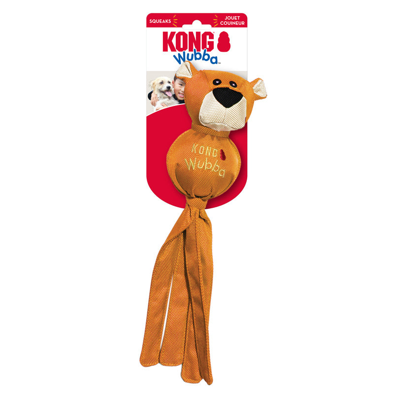 KONG Wubba Ballistic Friend Durable Squeaky Tug Dog Toy - X-Large Assorted (41cm)