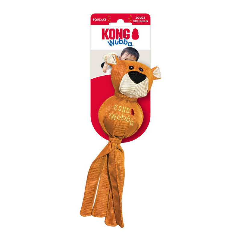 KONG Wubba Ballistic Friend Durable Squeaky Tug Dog Toy - Large Assorted (32cm)
