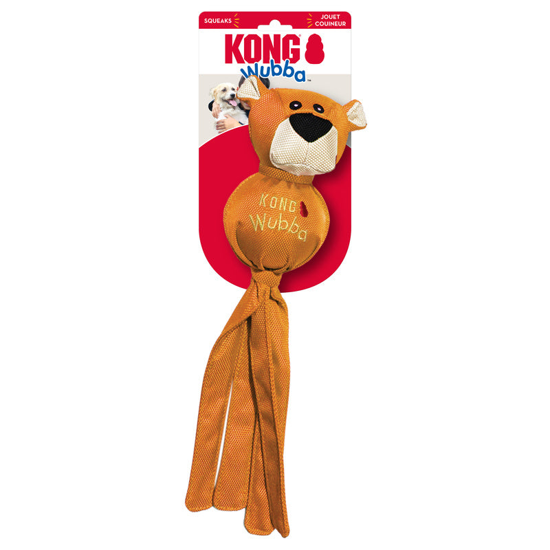 KONG Wubba Ballistic Friend Durable Squeaky Tug Dog Toy - Large Assorted (32cm)