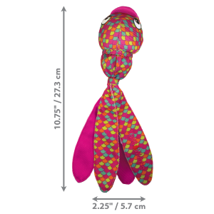 KONG Wubba Finz Squeaky Tug Dog Toy - Small Pink