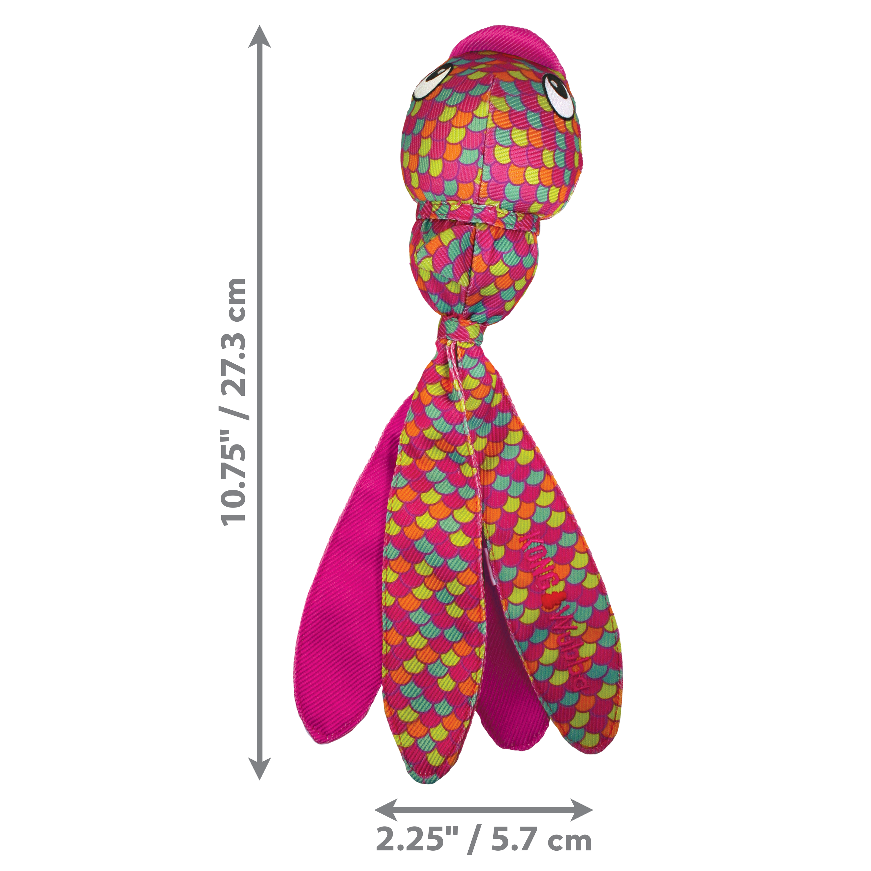 KONG Wubba Finz Squeaky Tug Dog Toy - Small Pink