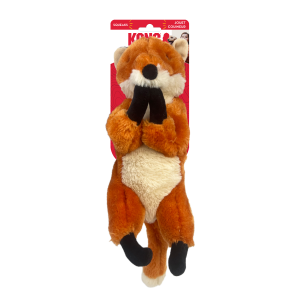 KONG Wild Low Stuff Fox Squeaky Plush Dog Toy - Medium