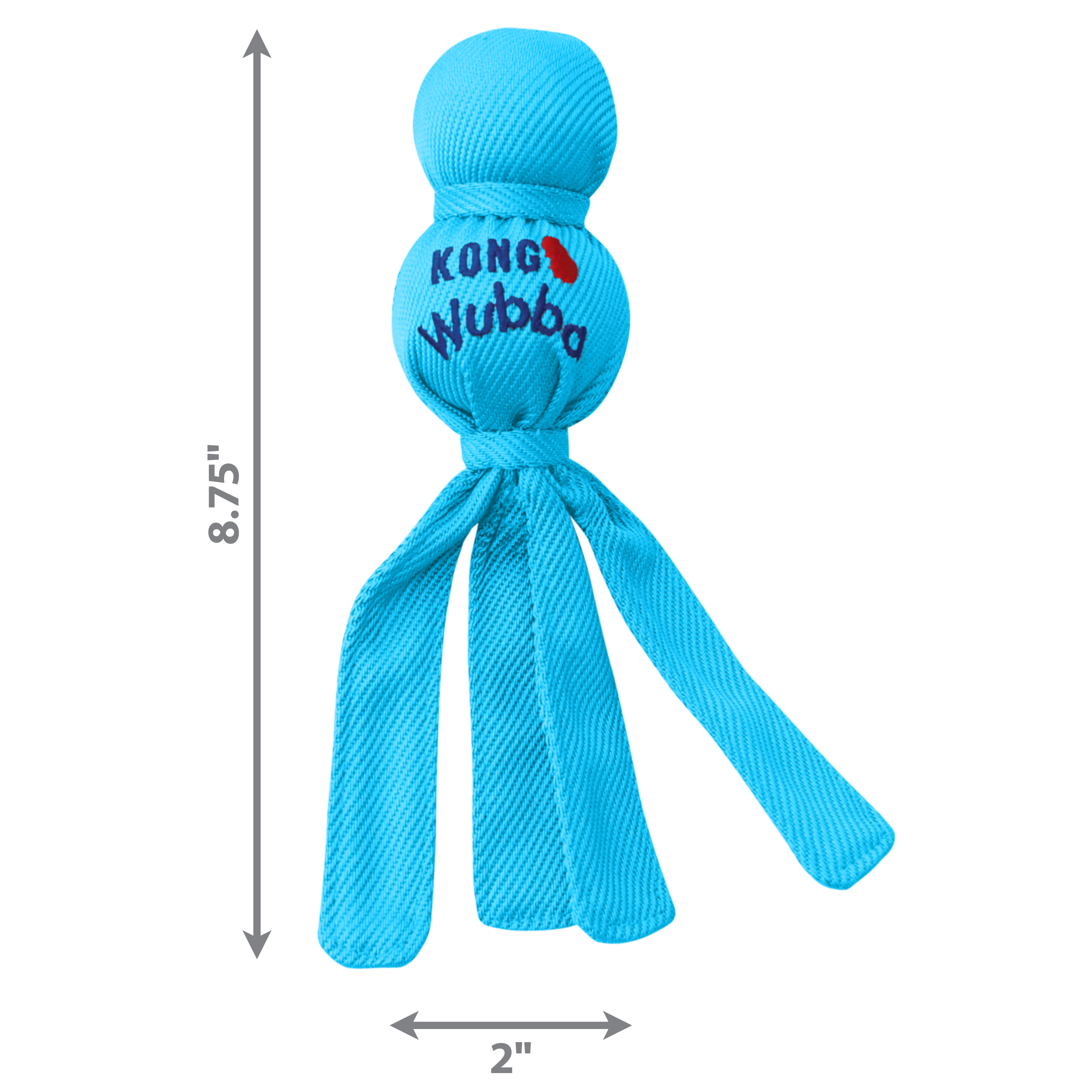 KONG Wubba Puppy Durable Squeaky Tug Dog Toy - Small Blue/Pink (21cm)
