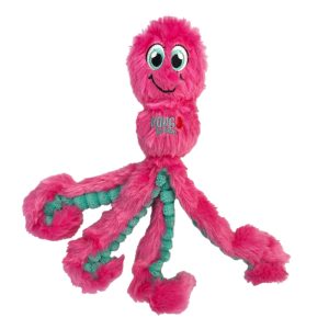 KONG Wubba Octopus Squeaky Plush Tug Dog Toy - Small Assorted