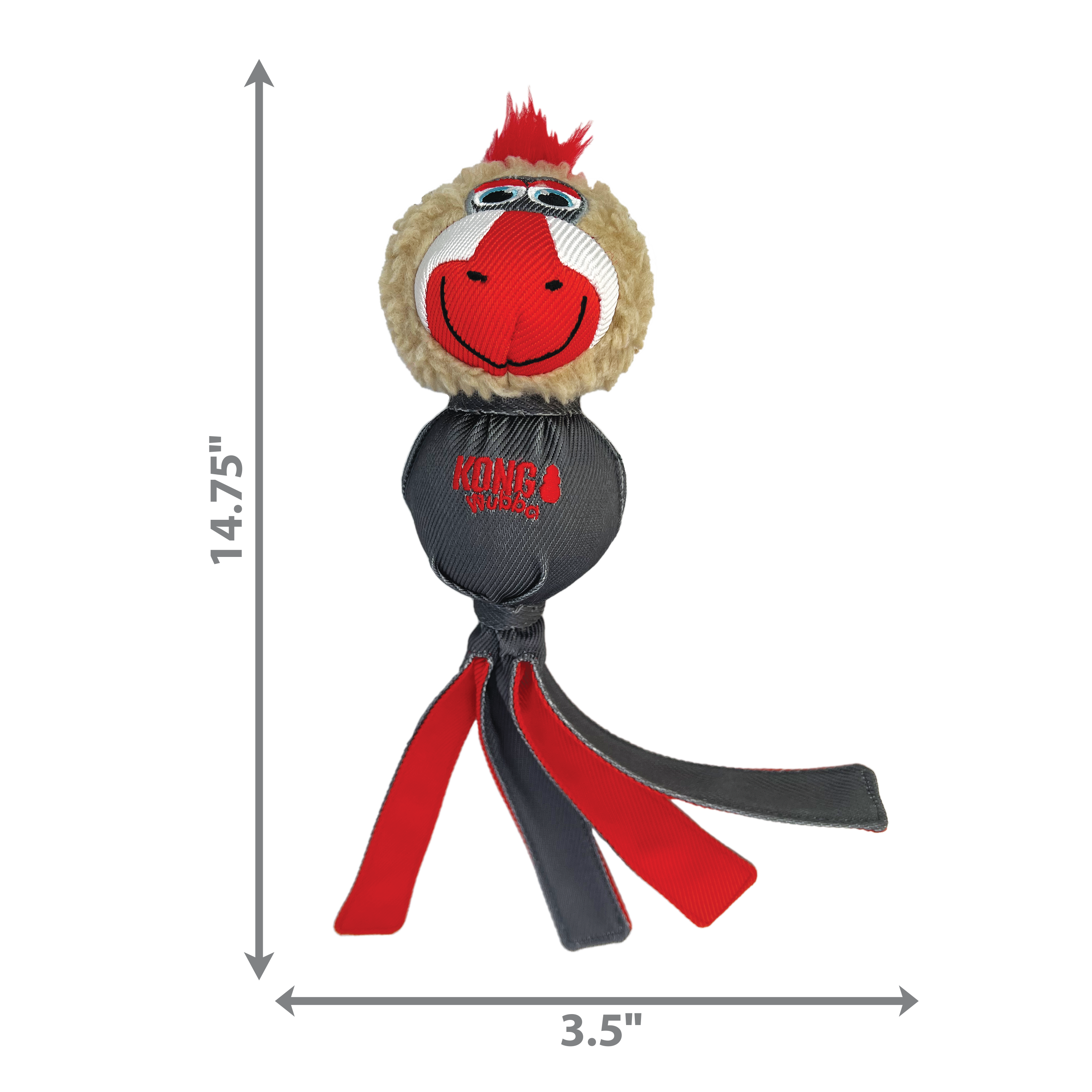 KONG Wubba Zoo Mandrill Squeaky Plush Dog Toy - Large