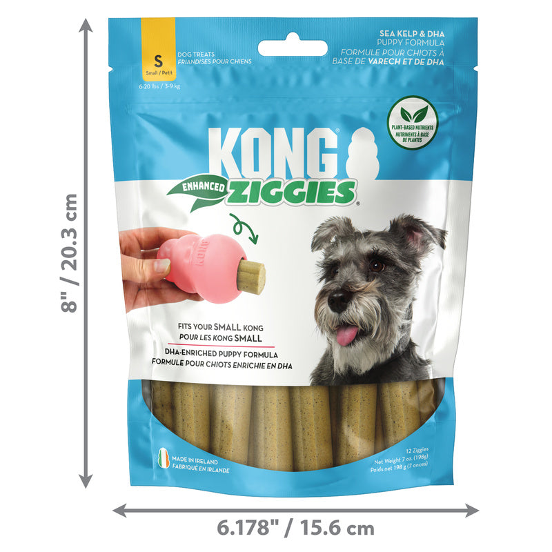 KONG Ziggies Enhanced Puppy Dental Chew Dog Treat - Small 198g