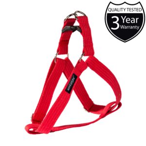 Ami Play Cotton Adjustable Durable Dog Harness - Large Red (2.5cm)