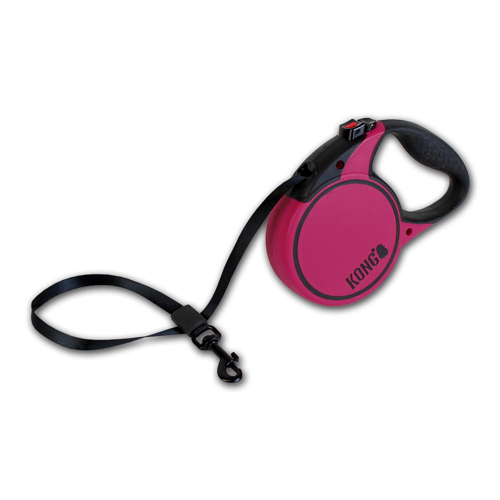 KONG Retractable Terrain Durable Dog Leash - X-Small Fuchsia