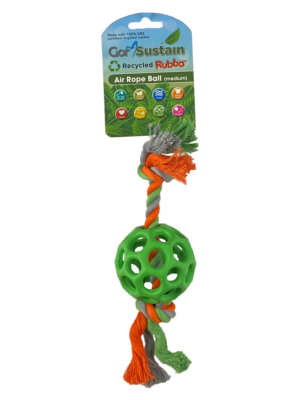 Gor Pets Sustain Air Rope Ball Eco-Friendly Dog Toy Medium 6.5cm - Green