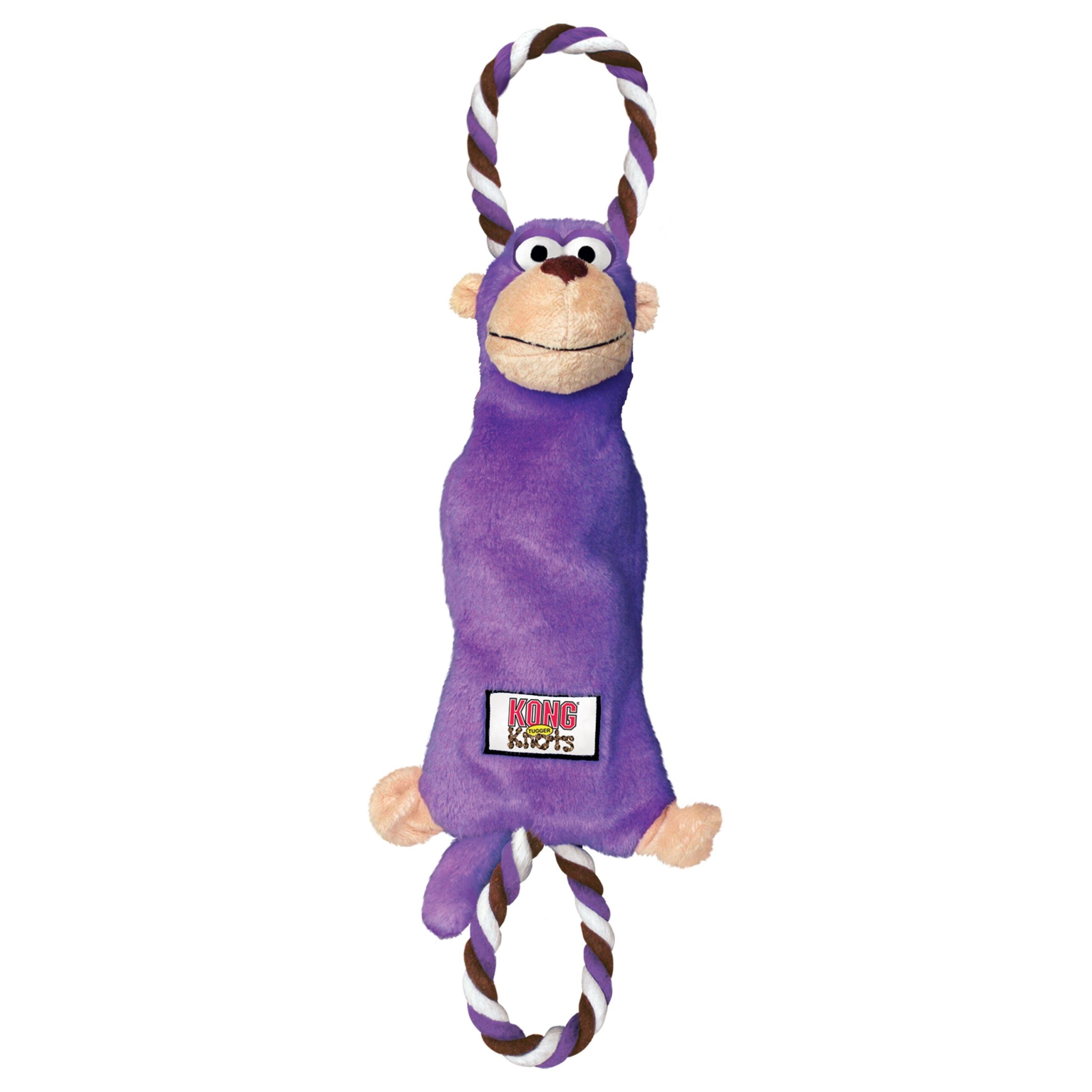 KONG TuggerKnots Frog Squeaky Tug Plush Dog Toy - Small/Medium