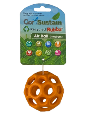 Gor Pets Sustain Air Ball Eco-Friendly Dog Toy Medium 6.5cm - Orange