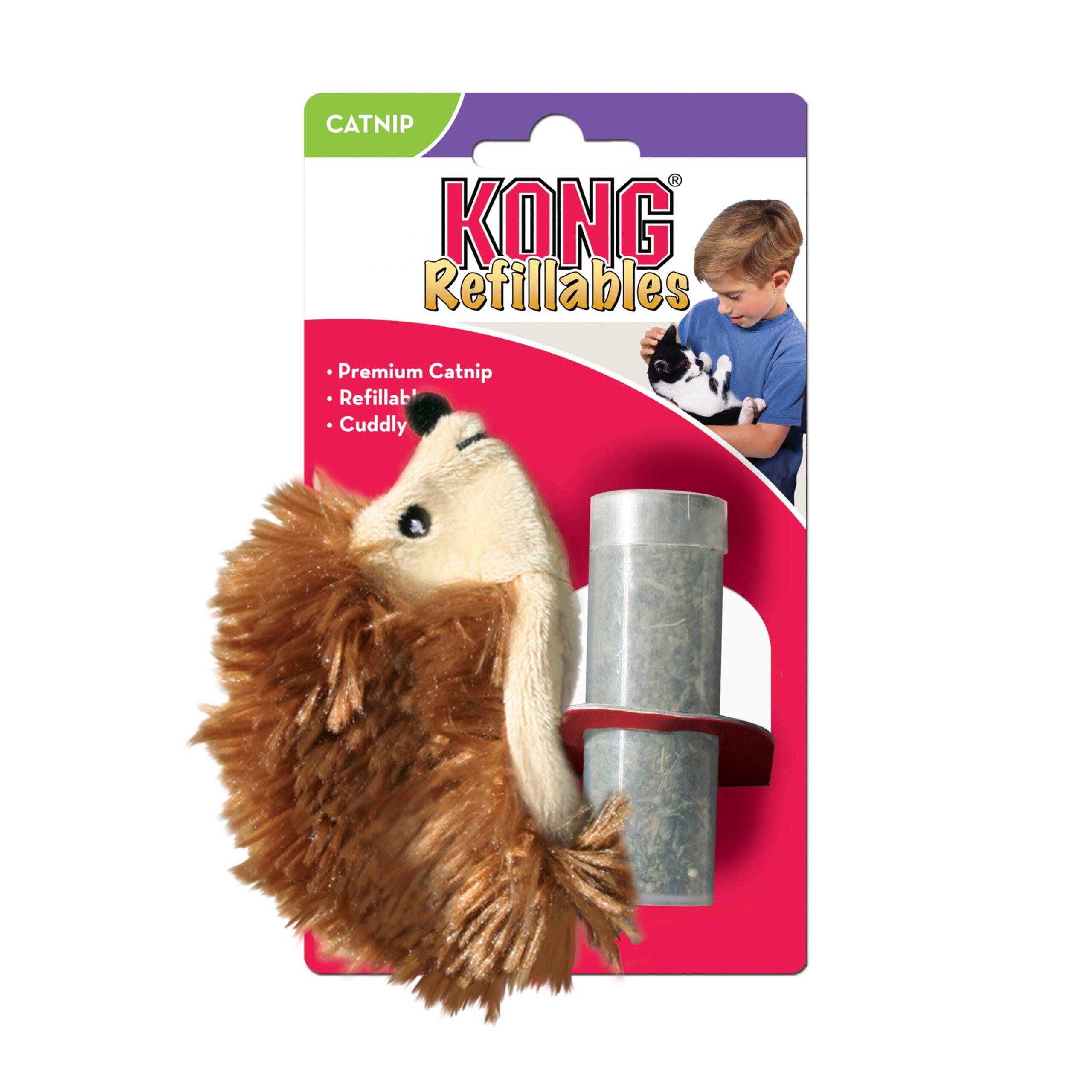 KONG Refillable Catnip Beaver Plush Cat Toy 17cm