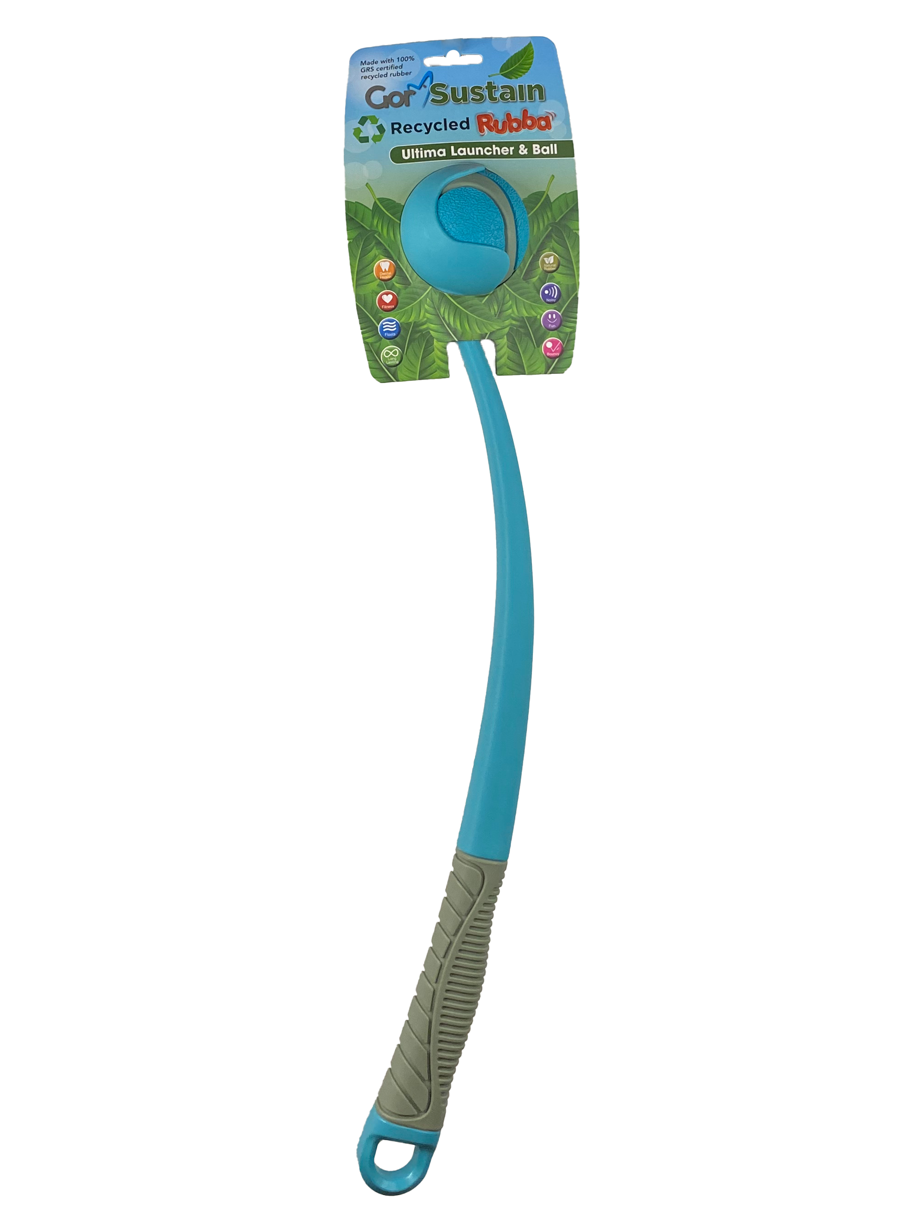 Gor Pets Sustain Ultima Launcher & Ball Eco-Friendly Dog Toy Medium 6.5cm - Blue
