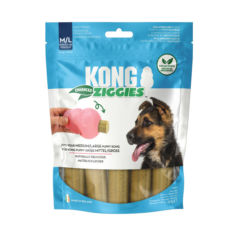 KONG Ziggies Enhanced Puppy Dental Chew Dog Treat - Small 198g