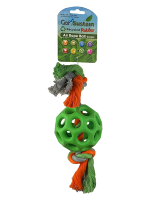 Gor Pets Sustain Air Rope Ball Eco-Friendly Dog Toy Large 10.5cm - Green