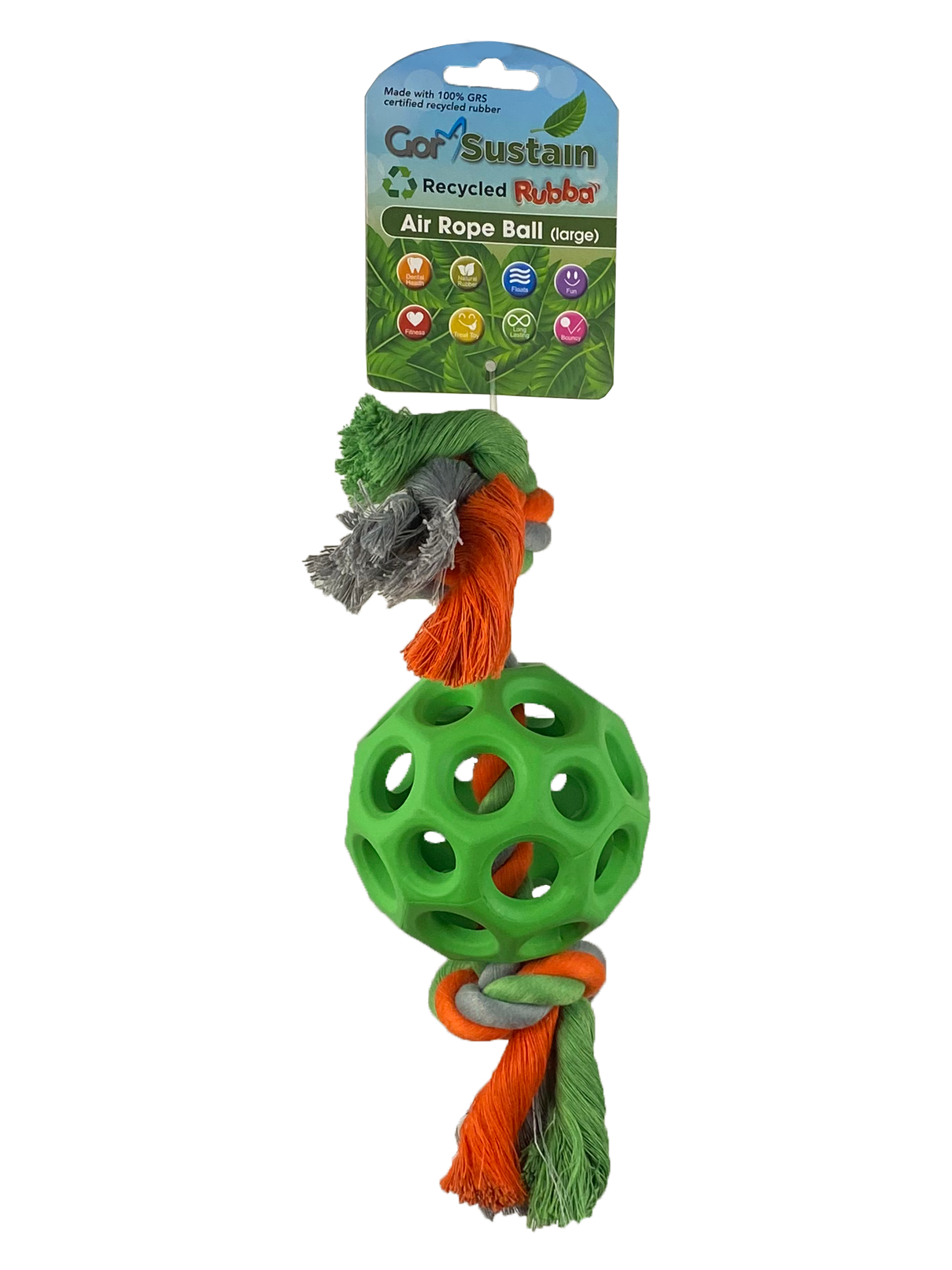 Gor Pets Sustain Air Rope Ball Eco-Friendly Dog Toy Large 10.5cm - Blue